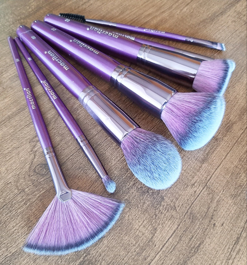 Pincel Para Maquiagem Macrilan Completo Profissional Pinceis Roxo