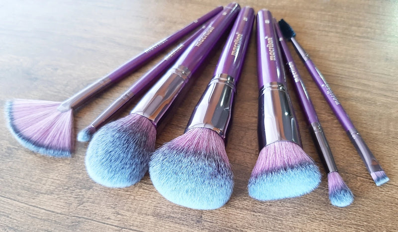 Pincel Para Maquiagem Macrilan Completo Profissional Pinceis Roxo